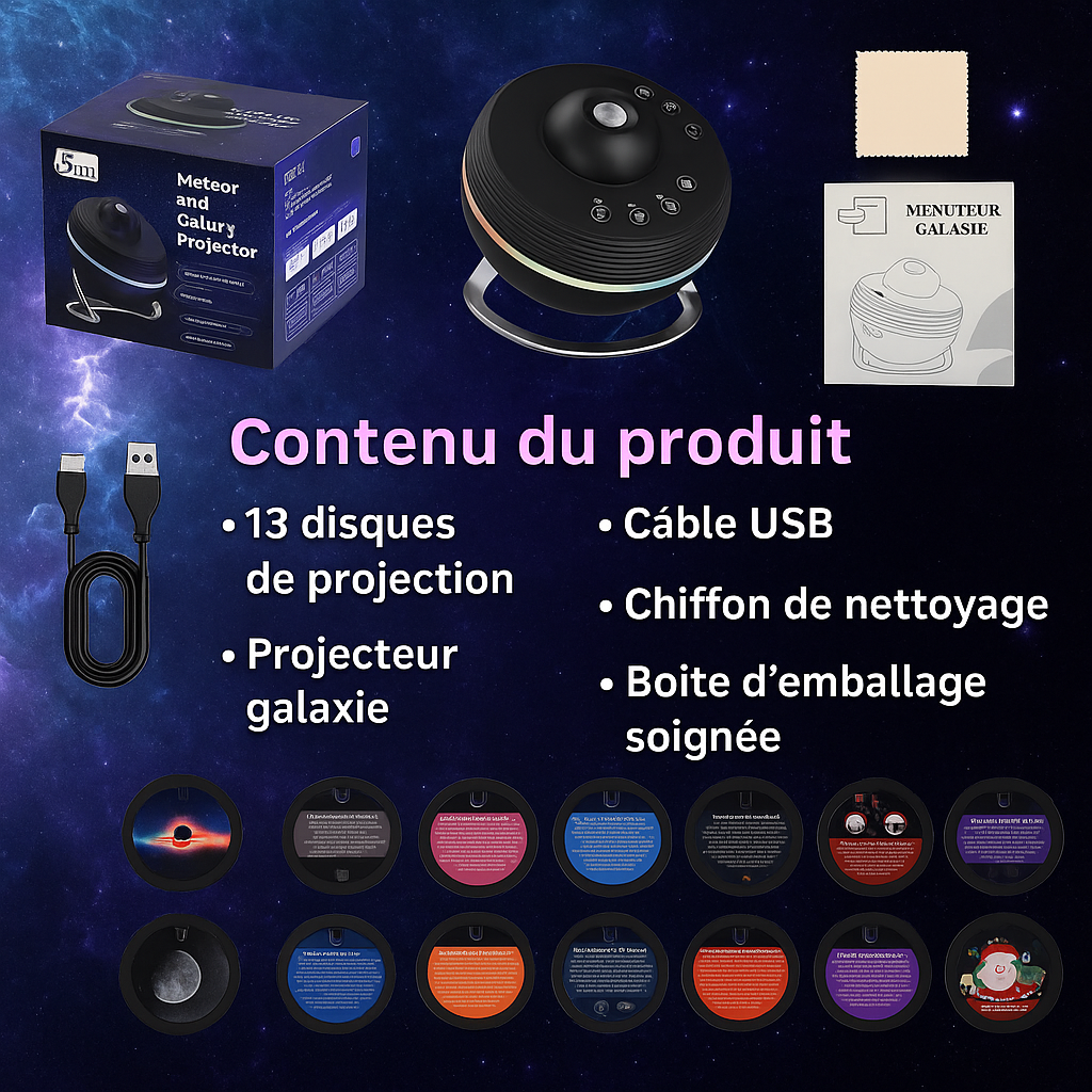 Projecteur Galaxie 4K – Planétarium avec effet météores