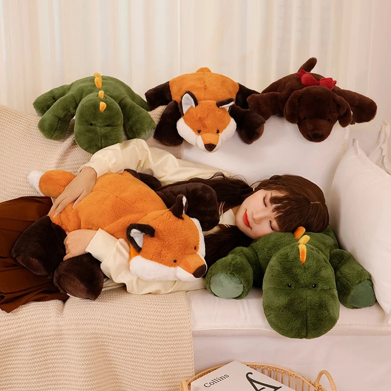 Peluche XXL – Renard / Raton / Paresseux / Crocodile