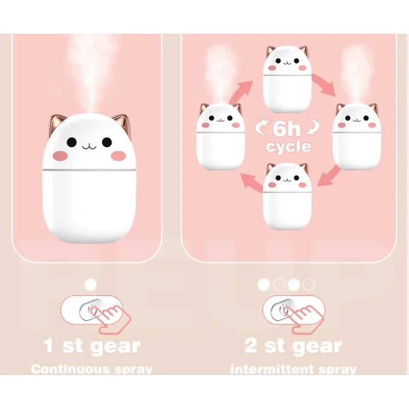 Humidificateur d’air “Chaton” – Diffuseur & Purificateur