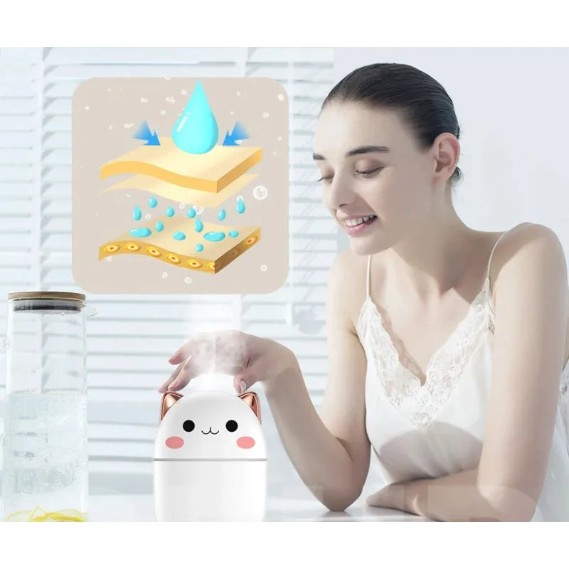 Humidificateur d’air “Chaton” – Diffuseur & Purificateur